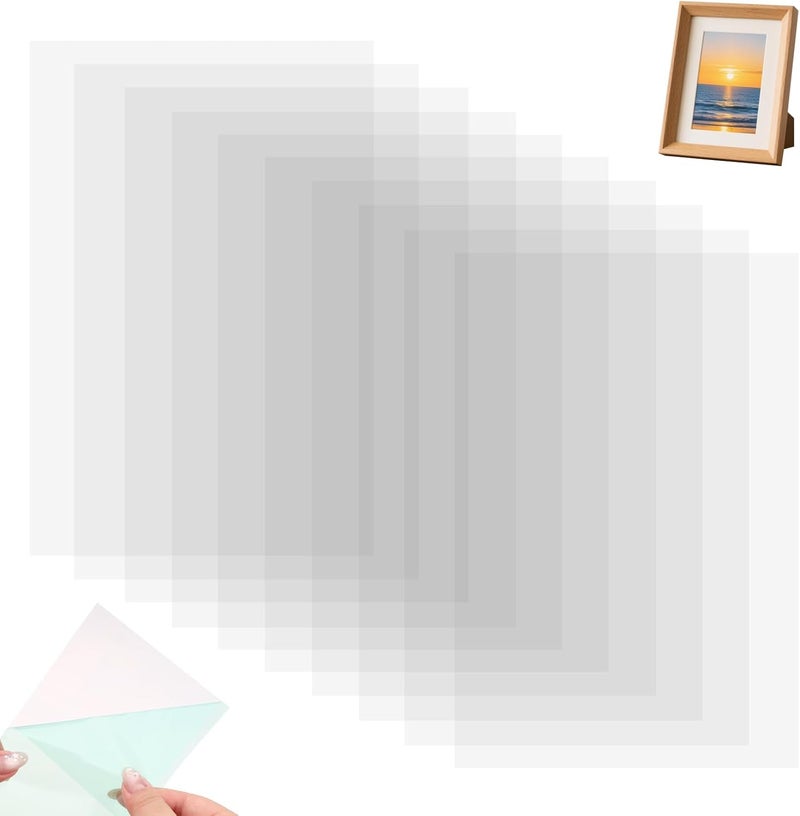 ECNHIVE 10PCS Heat Resistant Clear Acetate Sheets, 4.3x6.3-Inch Transparent Plastic Acetate Sheets for Card Making, Thin Acetate Sheet for Cricut/Printing/Cake Wraps - Image 1